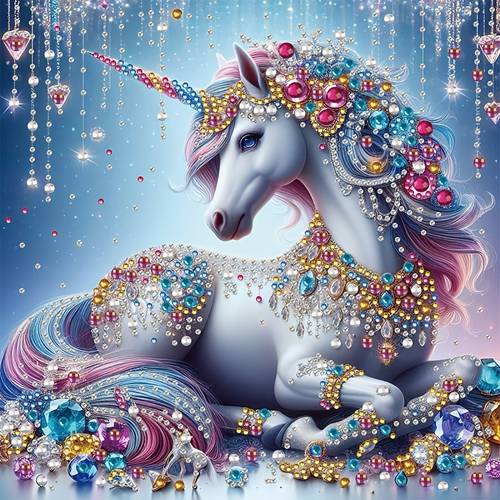 1pc sparkling acrylic diamond painting craft set 5d beautiful unicorn graffiti painting irregular shape painting kit artwork ideal for bedroom cafe and living room decoration