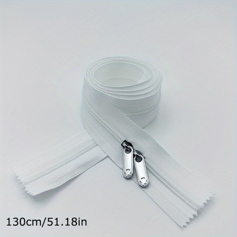 1pc Of High-quality #3 Nylon White Double-ended Zipper, Suitable For Duvet Covers, Bed Sheets, Pillowcases, Luggage Bags, And Other Sewing Products