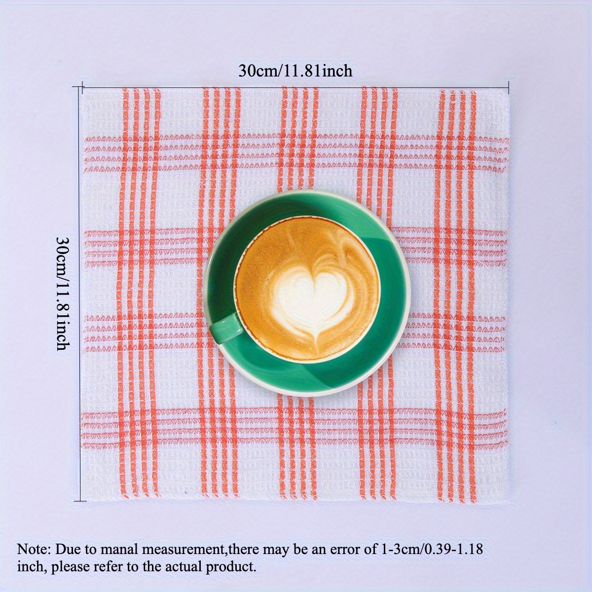 12pcs Retro Plaid Kitchen Towels - Super Absorbent Coffee Grid Weave, 25x25cm, Polyester Blend Dish Cloths for Kitchen, Bathroom