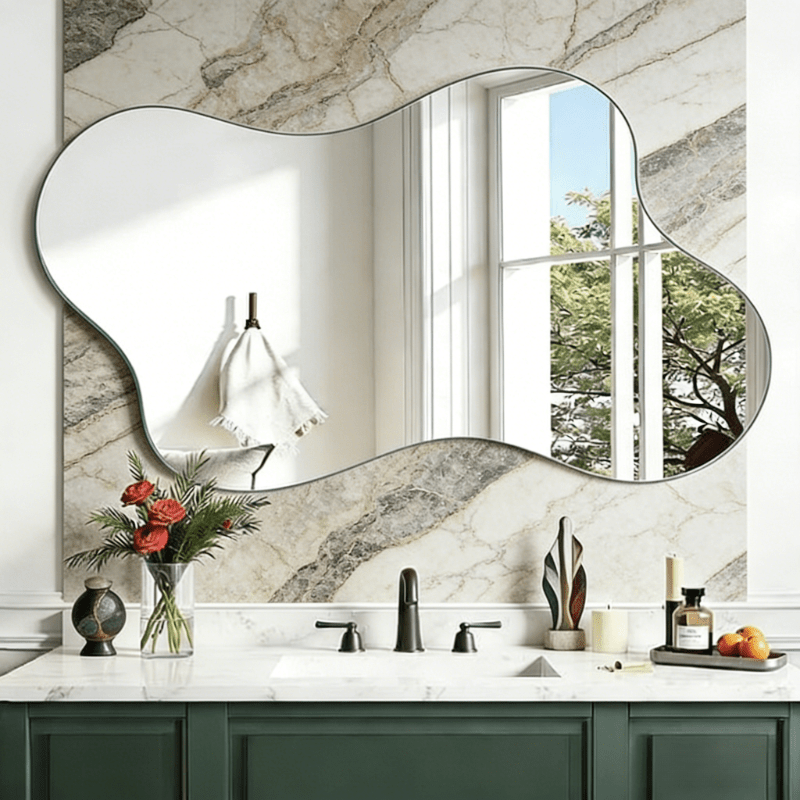 Frameless Irregular Acrylic High-Definition Shatterproof Makeup Mirror