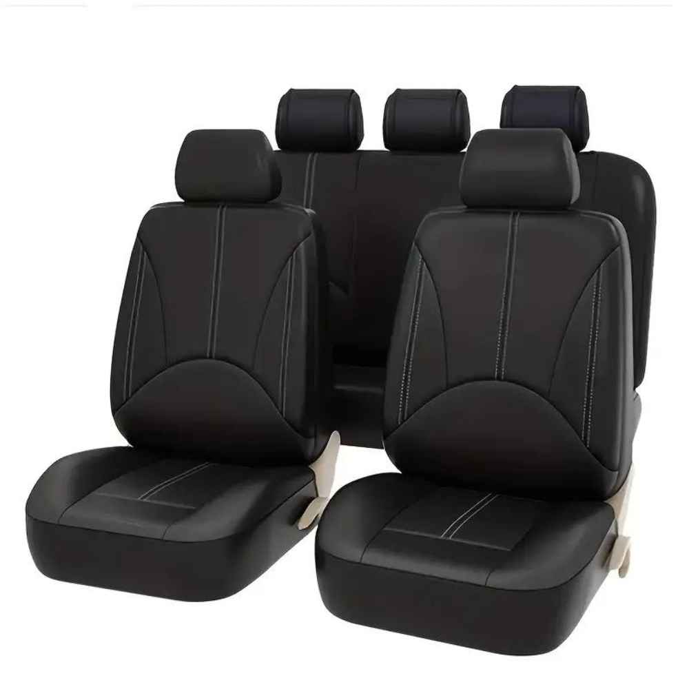 E-shop PVC-PU-Leder-Autositzbezug-Komplettset, universelle Passform für die meisten Pkw, SUVs, LKWs, Lieferwagen, airbag-kompatibel