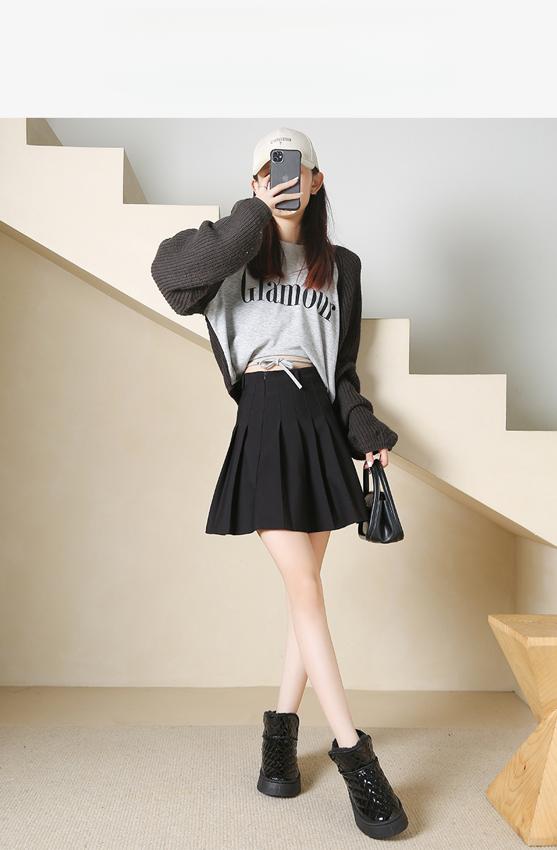 womens winter snow boots with h shaped lift height increase high quality non slip fleece lined thickened pu upper rubber sole beige black grey warm ankle boots for   slush all terrain Product details 12