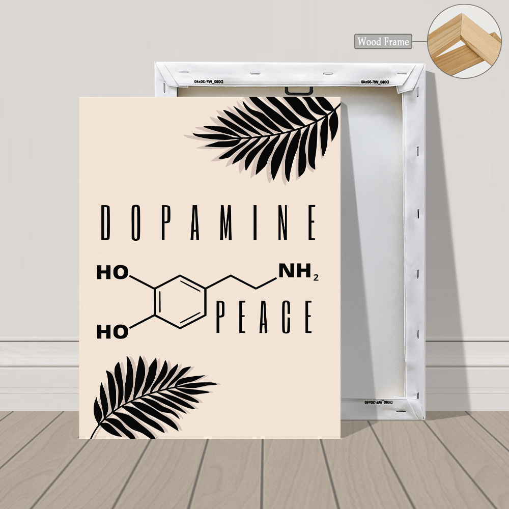 [3pcs Inspirational Neurotransmitter Art Prints] 3pcs Set Inspirational Neurotransmitter Wall Art Prints, Modern & Art Deco Style, Serotonin, Dopamine, Oxytocin, Canvas Wrapped Frame, Indoor & Outdoor Decor for Home, Office, Bathroom, Living Room - Portrait Orientation