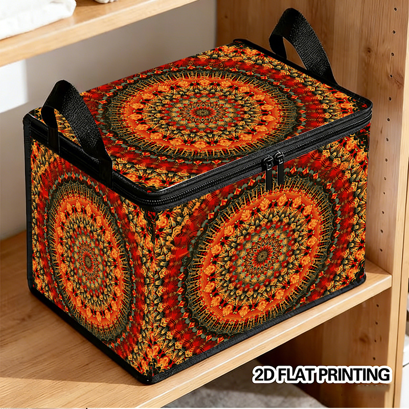 TEMU 1pc Bohemian Style Foldable Storage Box, Travel Organizer, Home Clothing Organizer, Suitable For Classifying And Storing Items, Beautiful