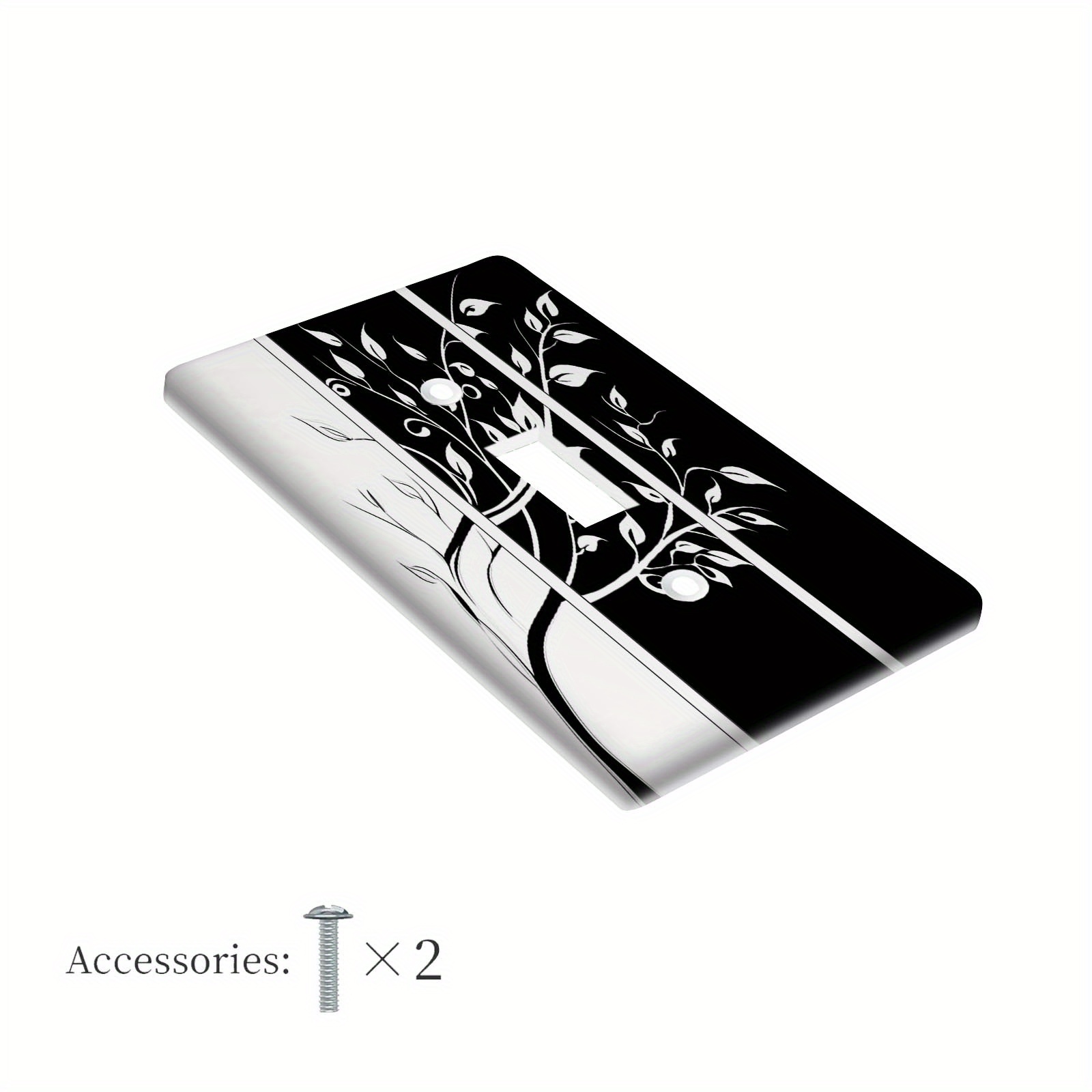 TEMU Plaque de commutation 1 branche ou 2 branches avec de feuilles, de fleurs modernes, d'art , d'arbres floraux | Plaque murale décorative pour