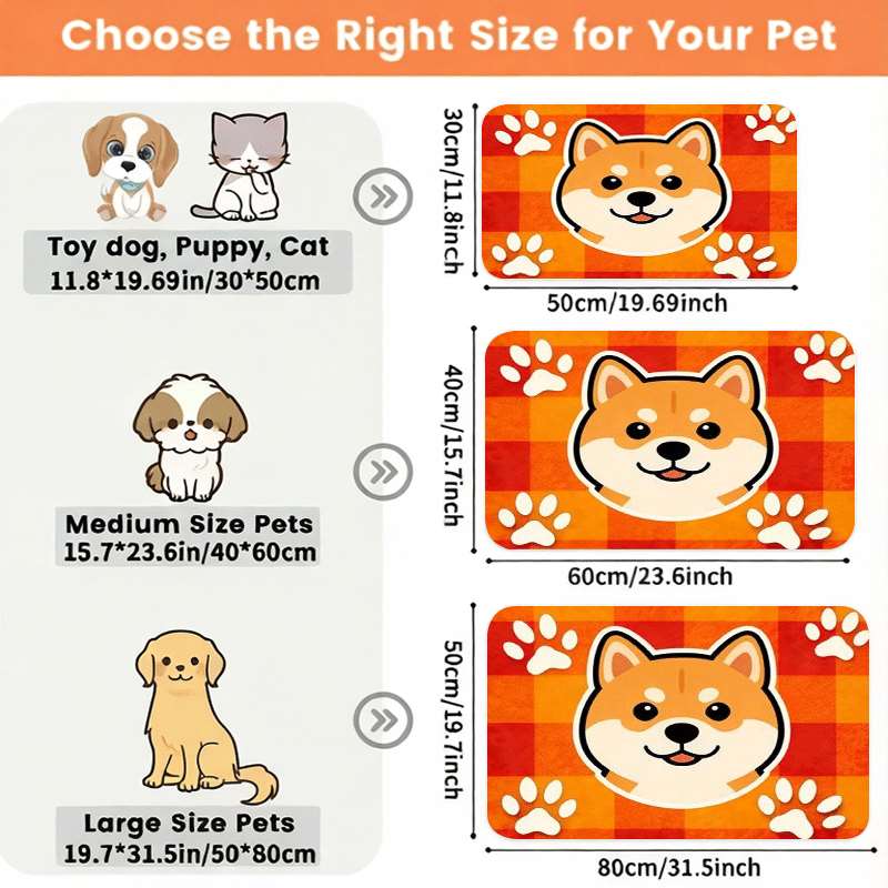 TEMU 【滑り止め】シャイバイン ズ マット かわいいデザイン。漏れ防止、簡単お手入れ。汚れから。洗濯機で洗える丈夫な製品。全犬種対応。持ち運び可能でアウトドアにも最適。