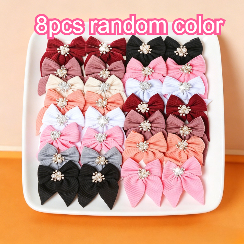 TEMU Lot de 8 pinces à cheveux nœud | Accessoires de cheveux élégants et à strass pour mariage, fête nuptiale, antidérapante, convient pour queues de