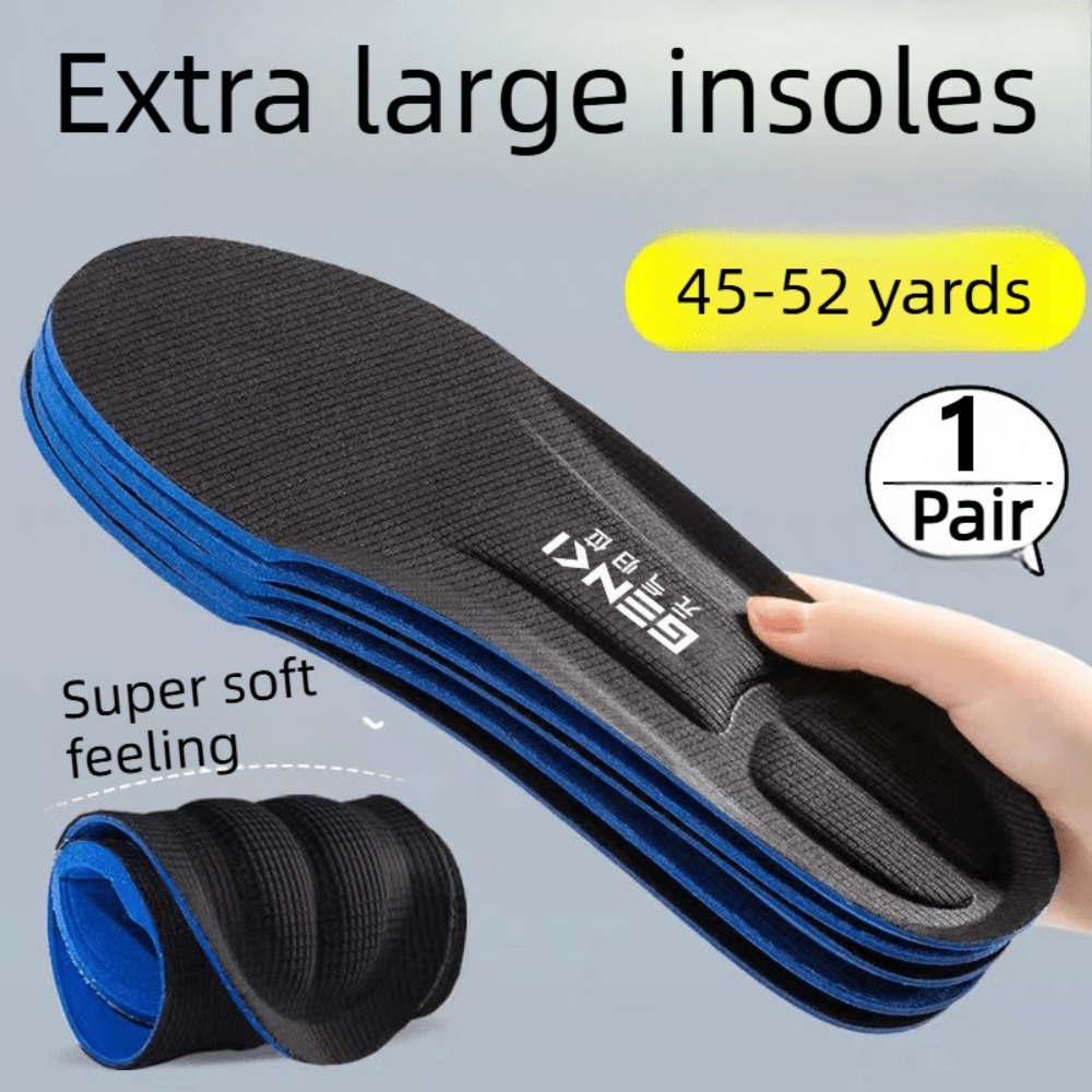 Plantillas para zapatos extragrandes, extendidas, de talla grande, de gran tamaño 47 48 49 50 52 para peso pesado, almohadillas para el antepié para hombres y mujeres, plantillas para zapatillas de deporte con soporte para el arco, que aumentan la altura, de alta elasticidad, suaves, agradables para