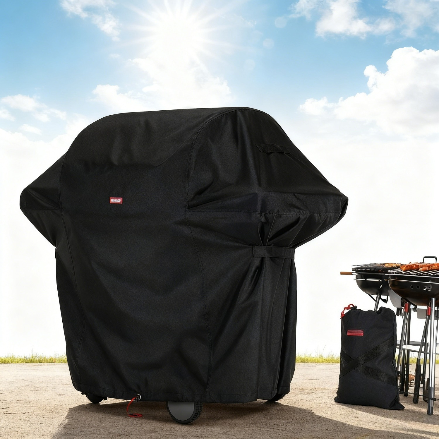 E-shop Universal Allwetter-Grillabdeckung, geeignet für Gasgrills, schützt vor Staub und Outdoor-Bedingungen, 175X65X115 cm, Schwarz