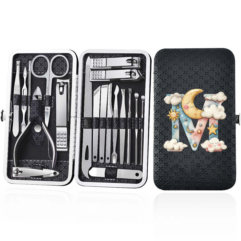 19pcs Portable Nail Clipper Set with Storage Box