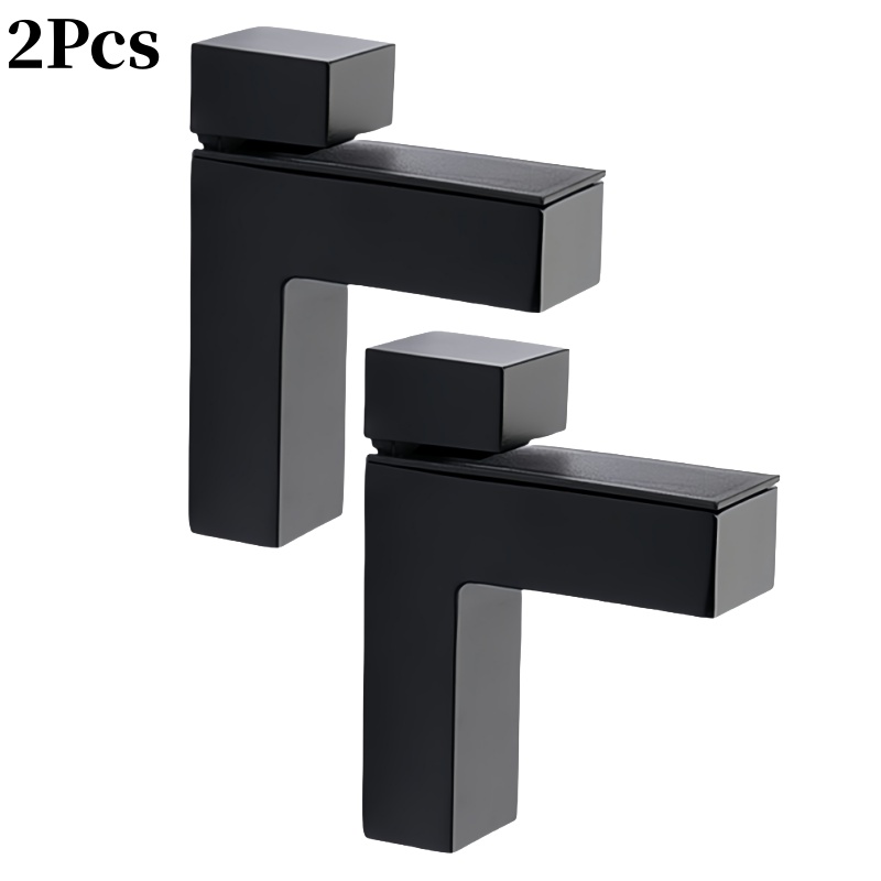 TEMU 2pcs Adjustable Wood/glass Shelf Bracket, Wall Mount Glass Holder Clamp For Wood Shelves Bathroom Cabinets Doors, Heavy Duty Floating Mount, For