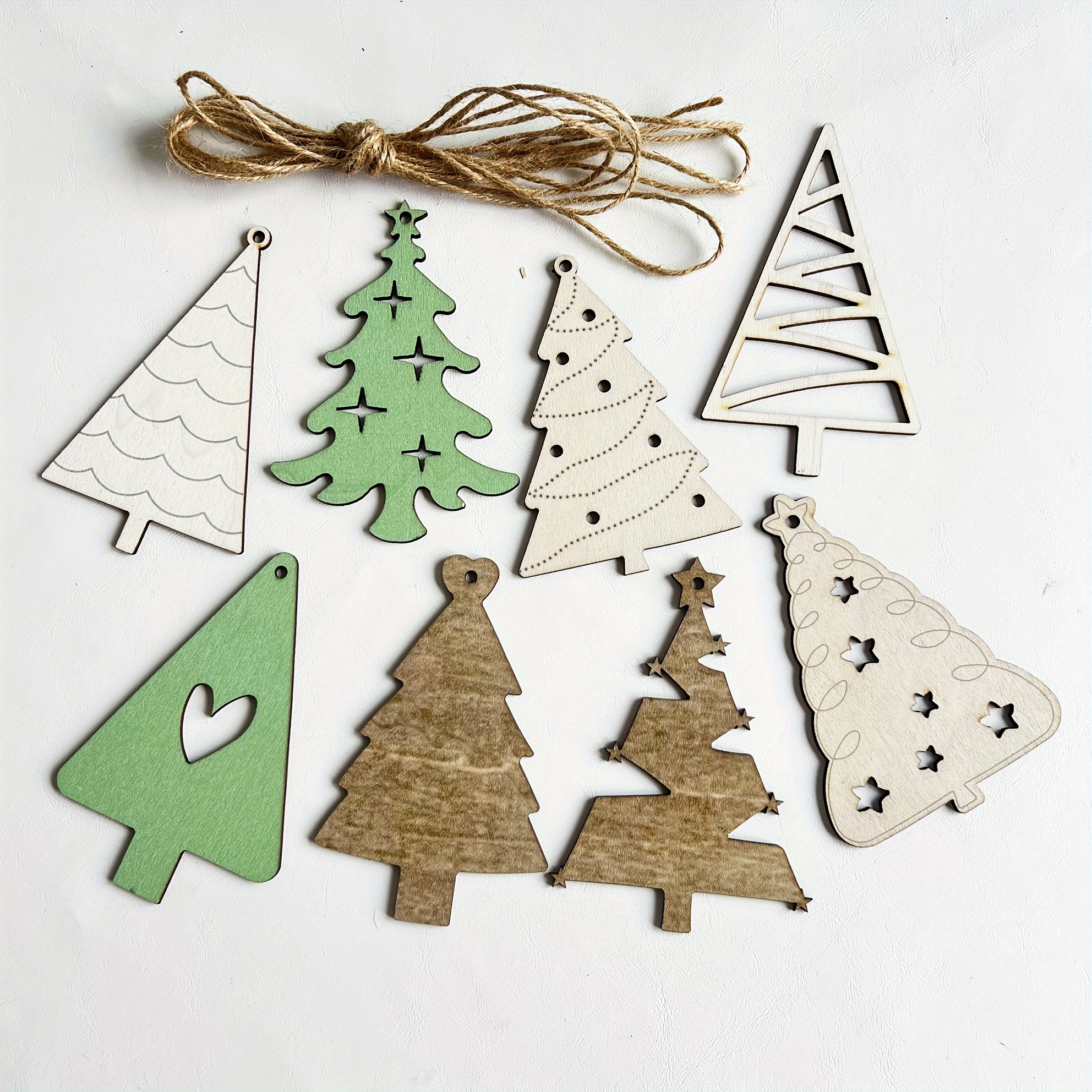 TEMU Christmas Tree Ornament Set, Simple Decoration, Wooden Ornaments, Christmas Decoration, Tree Ornaments, Christmas Forest, Christmas Tree