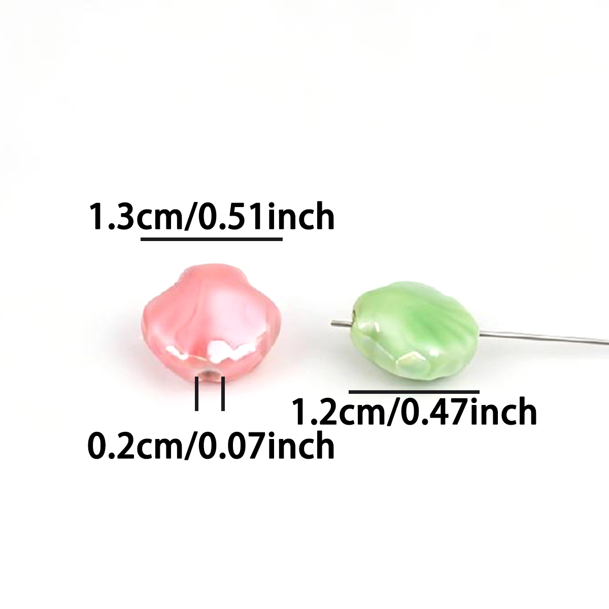 12pcs Scallop Shell Ceramic Beads for DIY Jewellery Making