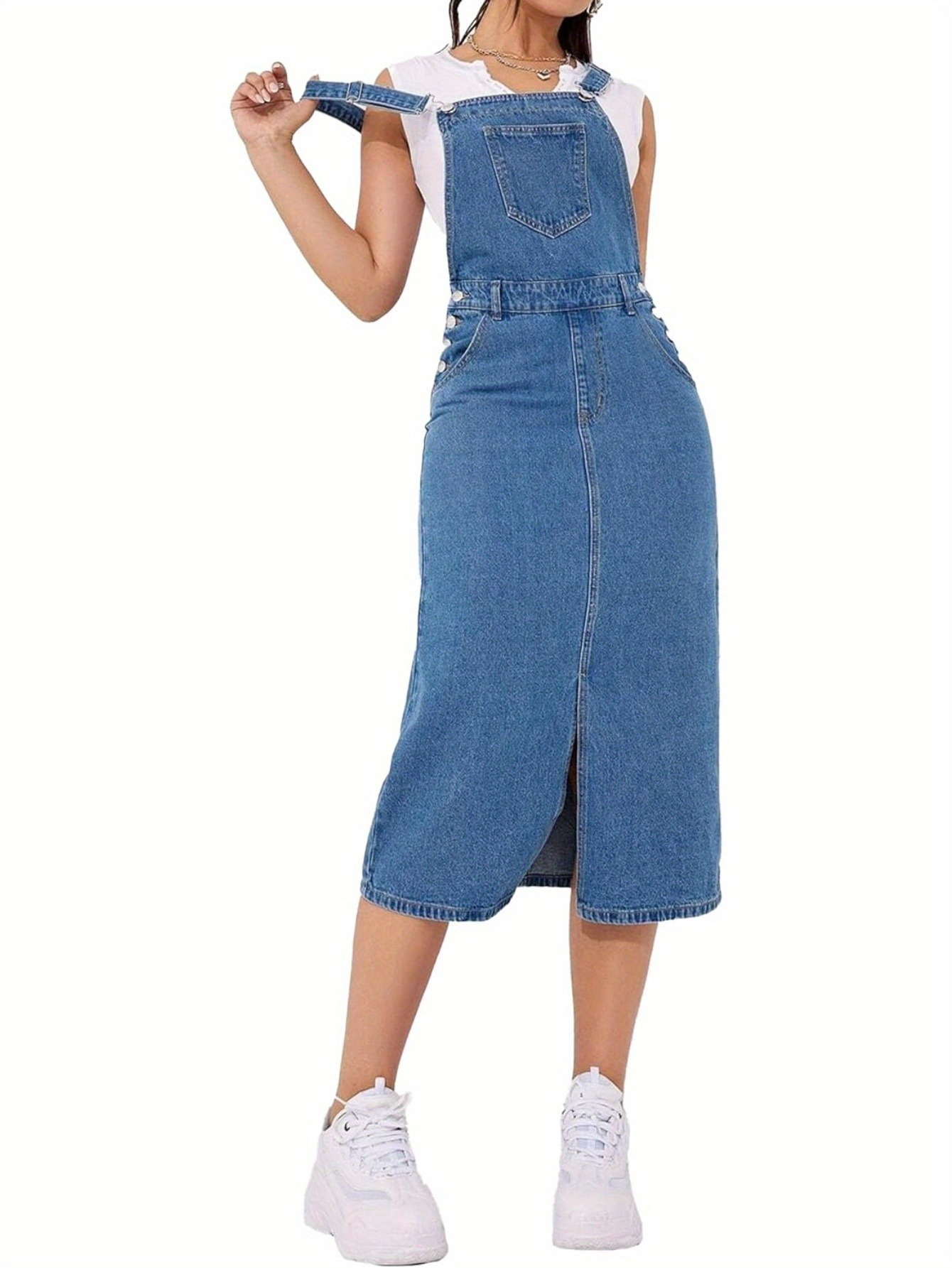 avara denim dress DENIM FOR DAYS MAXI DRESS  AKIRA