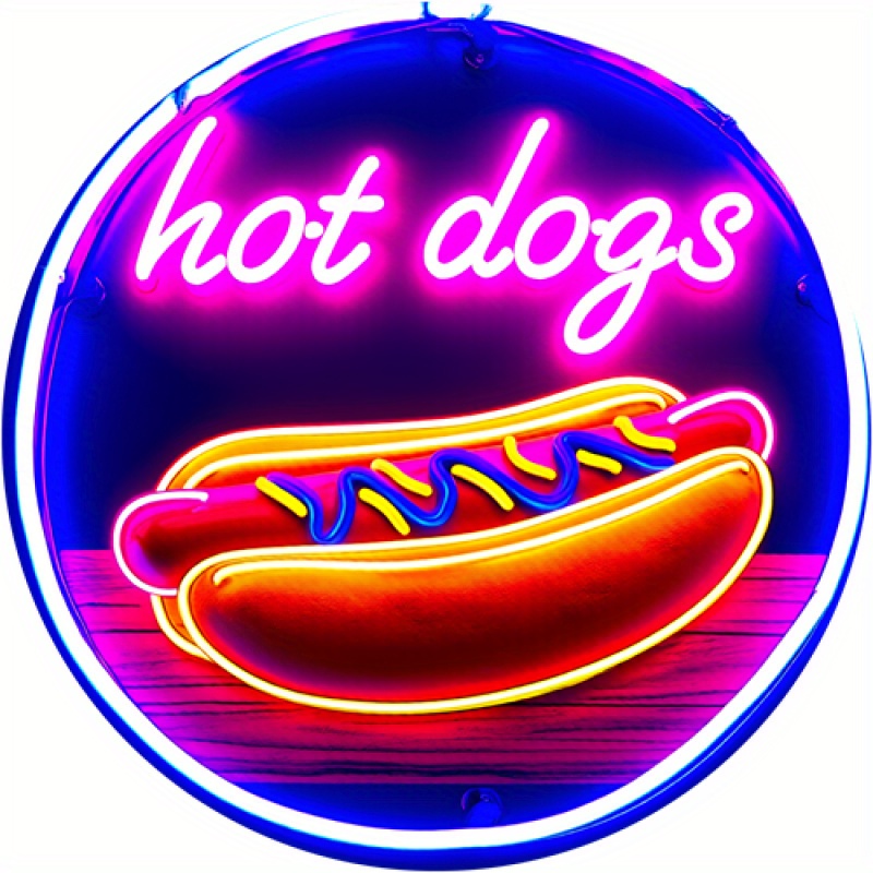 TEMU 2d Flat - ã2d Flatã 2d Flat - [2d Flat] 1pc 2d Flat Print Metal Iron Sign 1pc Retro Neon- Wall Sign - 20.32x20.32 Cm Round Plaque With Vibran