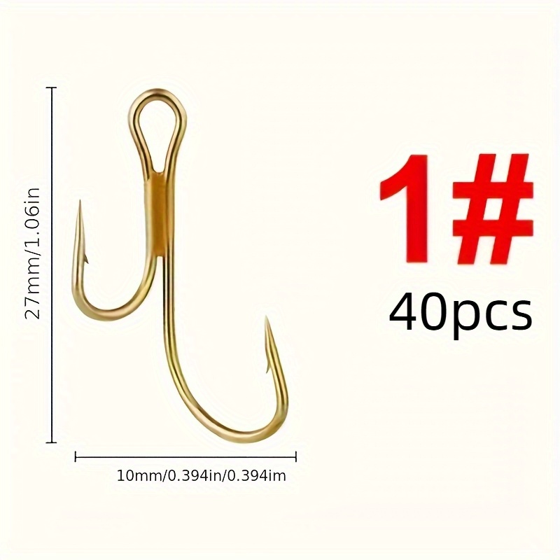 Image of 40pcs Fishing Lures, Rose Golden, High Carbon Steel, Sizes, With 10pcs High Carbon Steel Fishing Split Hook