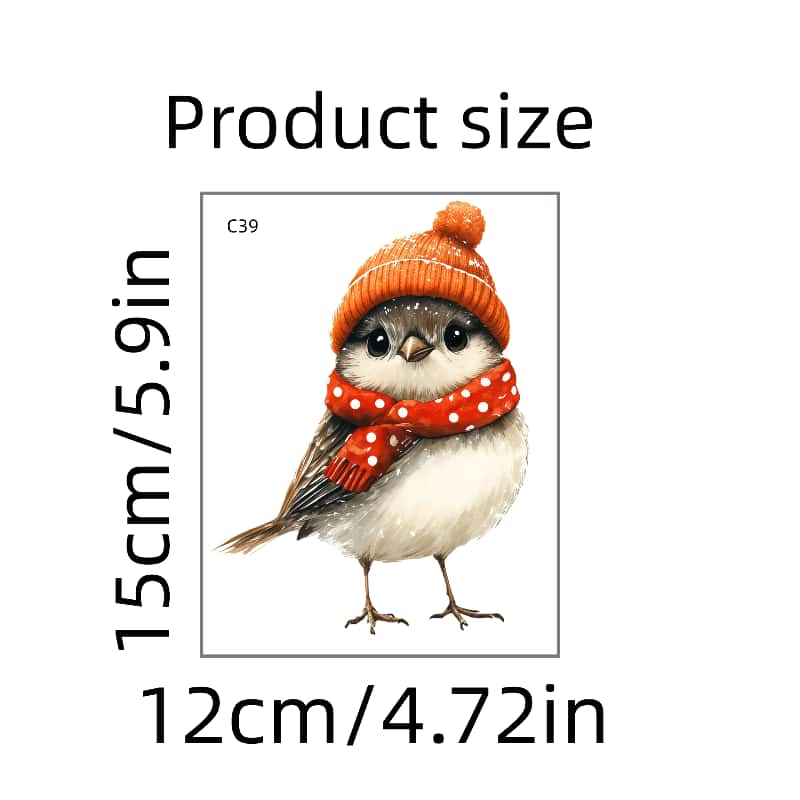 TEMU Adhesivos estáticos planos 2D para ventanas con gorros de punto, bufandas y pájaros de invierno, adhesivo estático sin pegamento, no residuos,