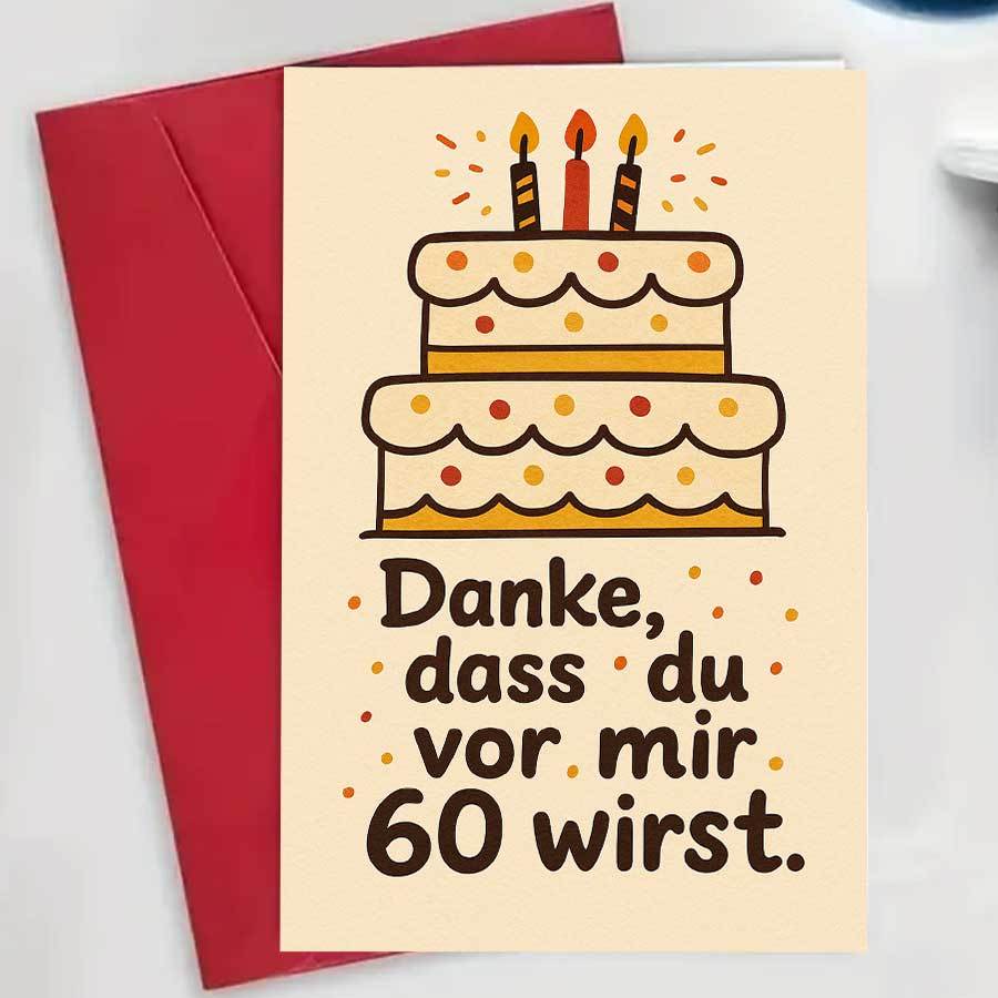 E-shop Eine einzelne Karte, um Dankbarkeit für das Erreichen des 60. Lebensjahres auszudrücken, ideal zum Geburtstag mit Familie, Freunden oder