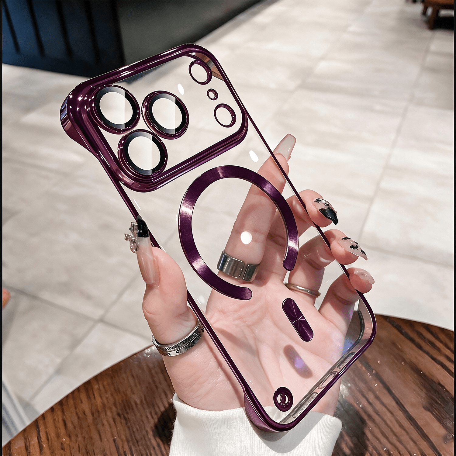 TEMU Phone Case: New Arrival Luxury Hd Transparent Ultra-thin Borderless Magnetic Wireless Charging Phone Case Sutible For Iphone 18 Pro Max 17 Pro