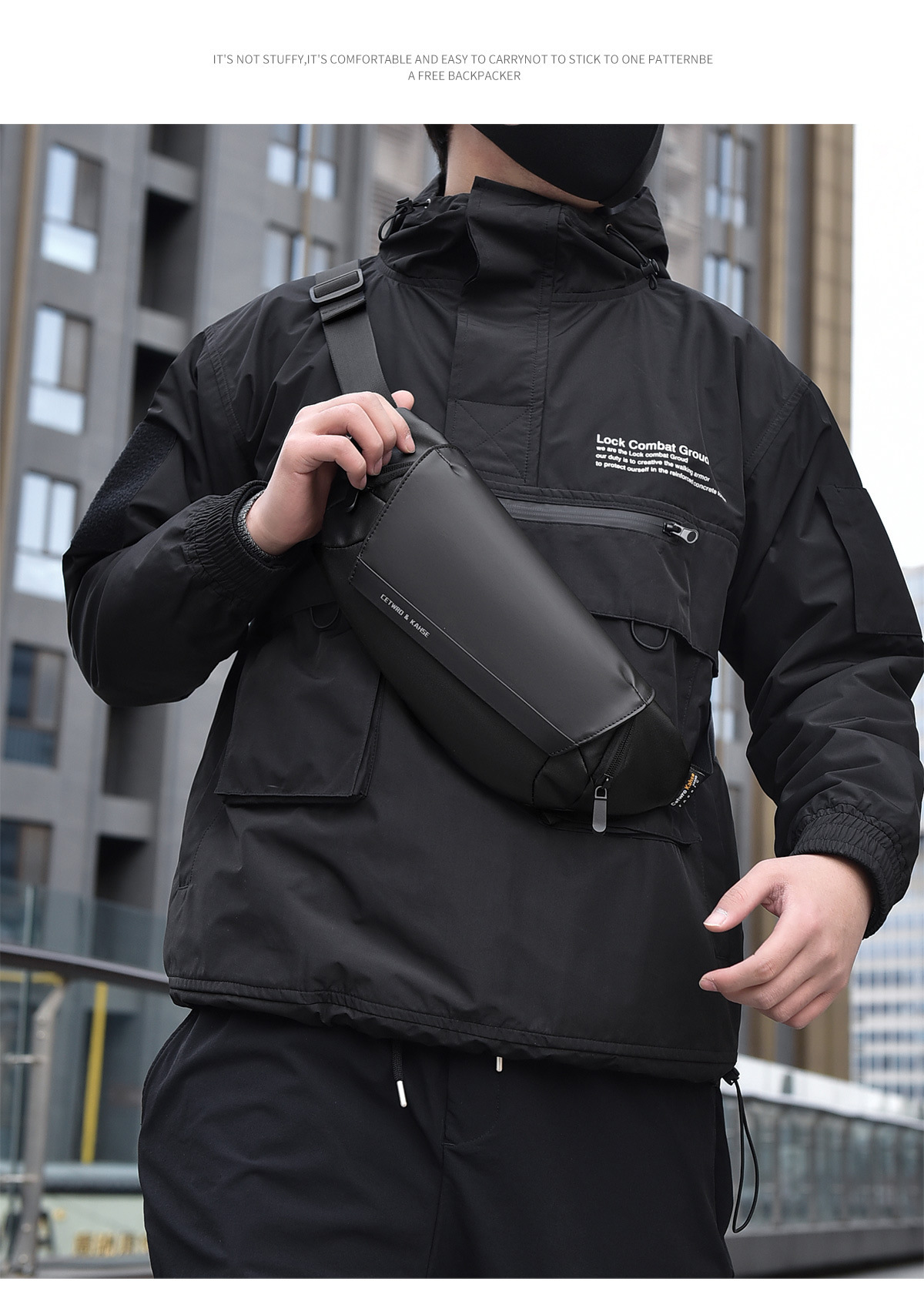 Men's Nylon Crossbody Chest Bag Cycling