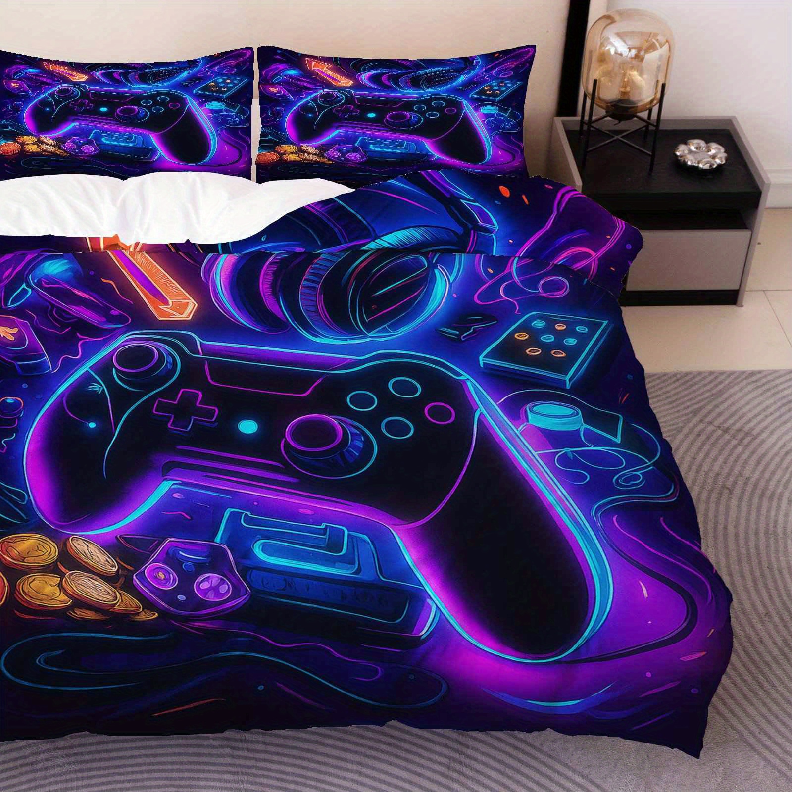 3pcs bedding including 1 duvet and 2 pillowcases filler not included featuring a cool tech futuristic     halloween ideal for decorating bedrooms game rooms dorms and mens bedrooms