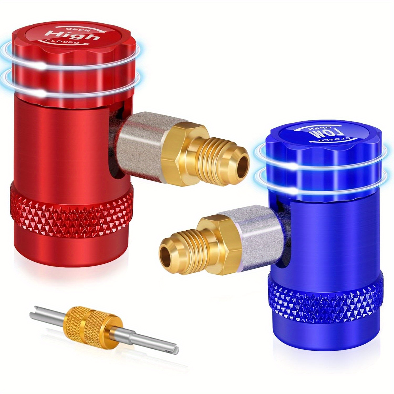 Kit Adaptateurs R1234YF – 2 Pièces En Cuivre Pour Connexion Rapide Haute/basse Pression (climatisation Auto)