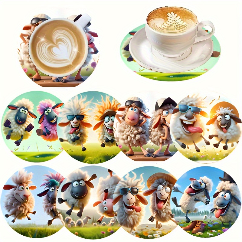 TEMU Een set van 8 gepersonaliseerde houten onderzetters, hittebestendig en decoratief, geschikt voor thuis, cafés en feestdecoratie. Alleen handwas,