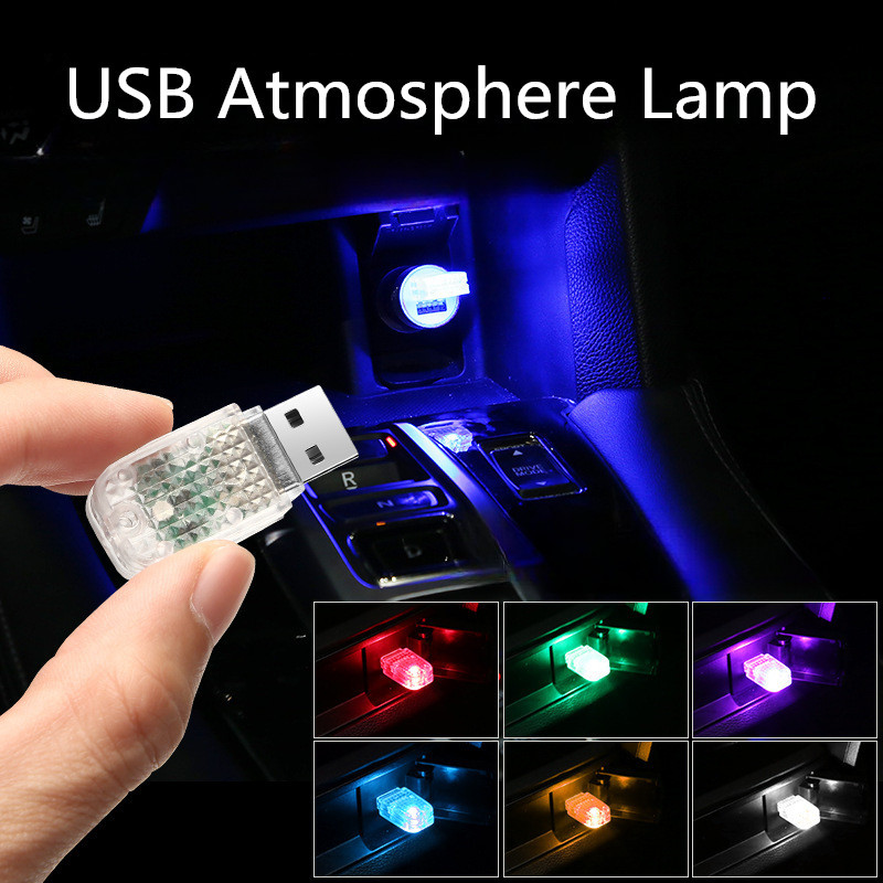 

2pcs/set Car Usb Ambient Lights, Touch Mini Size Lighting Led Lamps Car Interior Decorative Lights, Home Auto Accessories