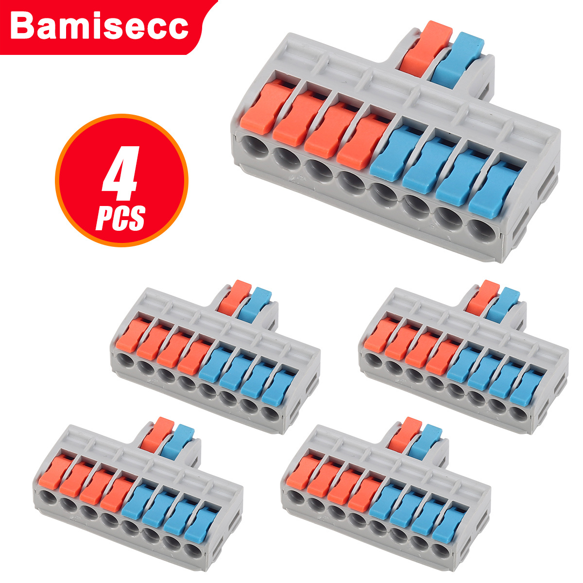 TEMU 12pcs/4pcs Wire Quick Connectors, Lever-type Diy Wire Connectors For 28-12 Awg, 2/3/6/9-port Push-in Electrical Terminals, Insert-type Terminal
