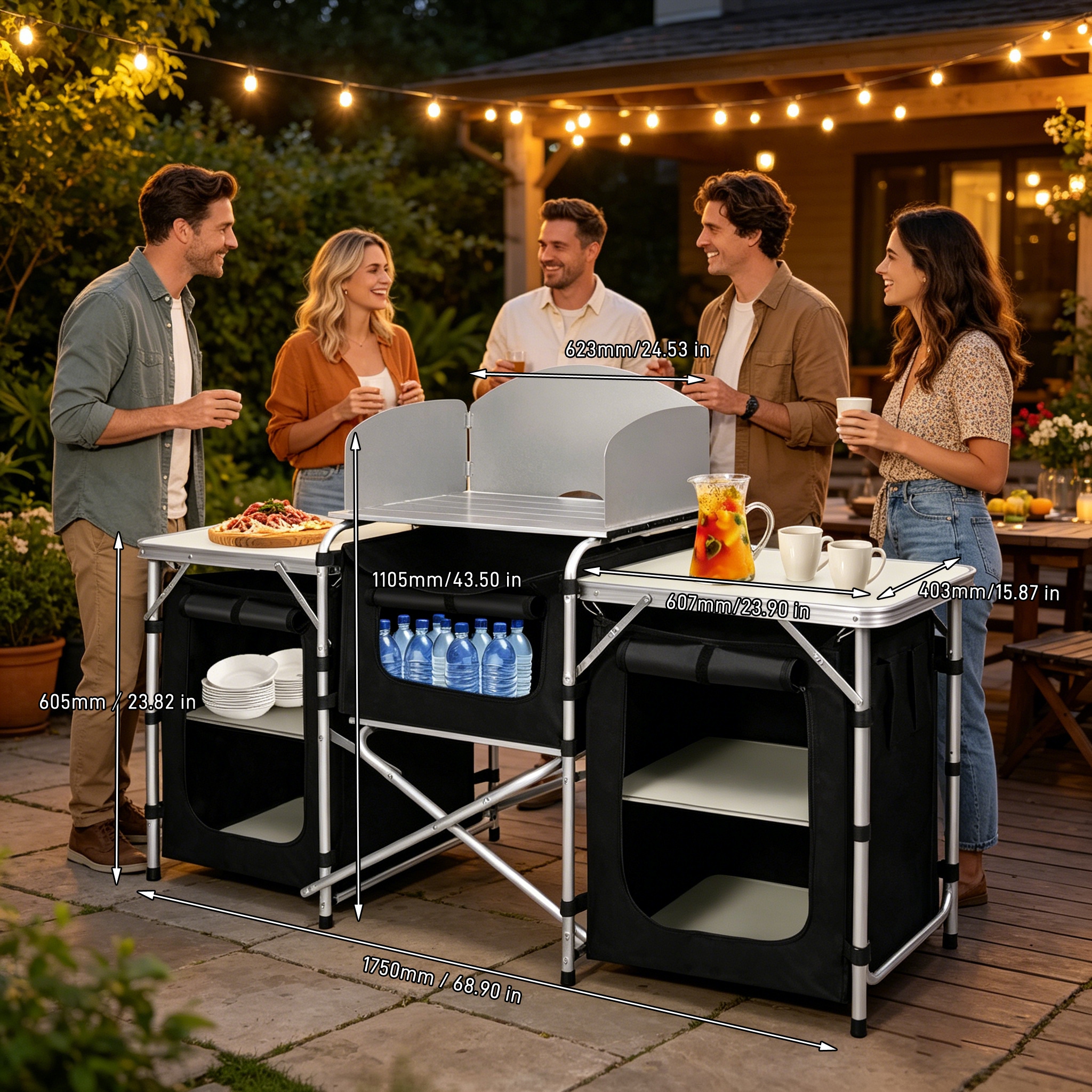 Outdoor Kitchen Drawer, Camping Kitchen, Garden Drawer, Camping Cabinet, Kitchen Box, Folding Cabinet, Foldable With Storage Bag, Easy Assembly