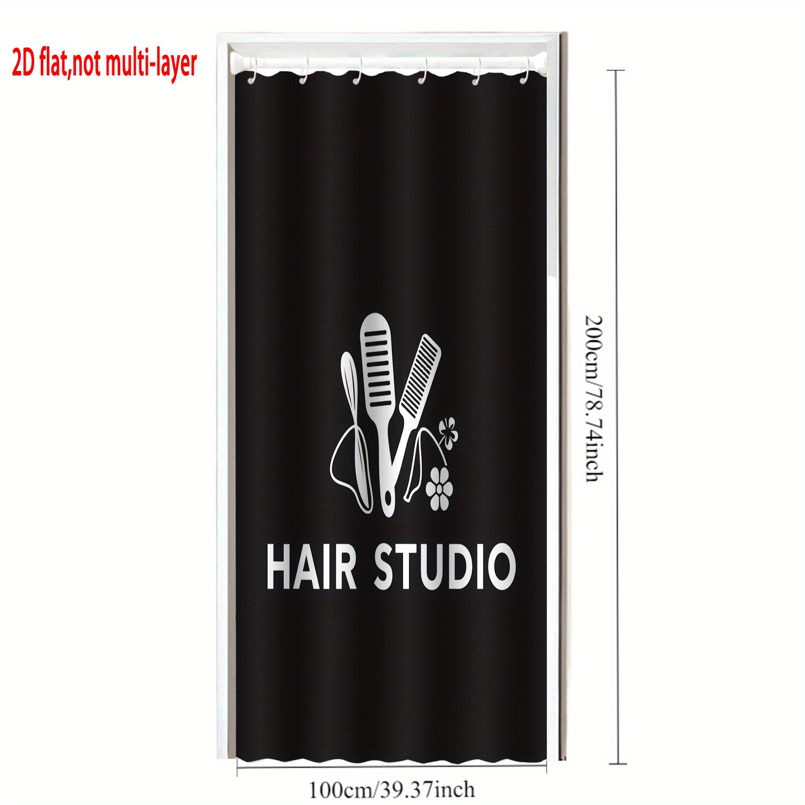 E-shop 2D Flacher Dekorativer Türvorhang Premium Haarstoff Blumiger Türvorhang Flexibler Türvorhang, Dekorativer Türvorhang, Geeignet für Türen,