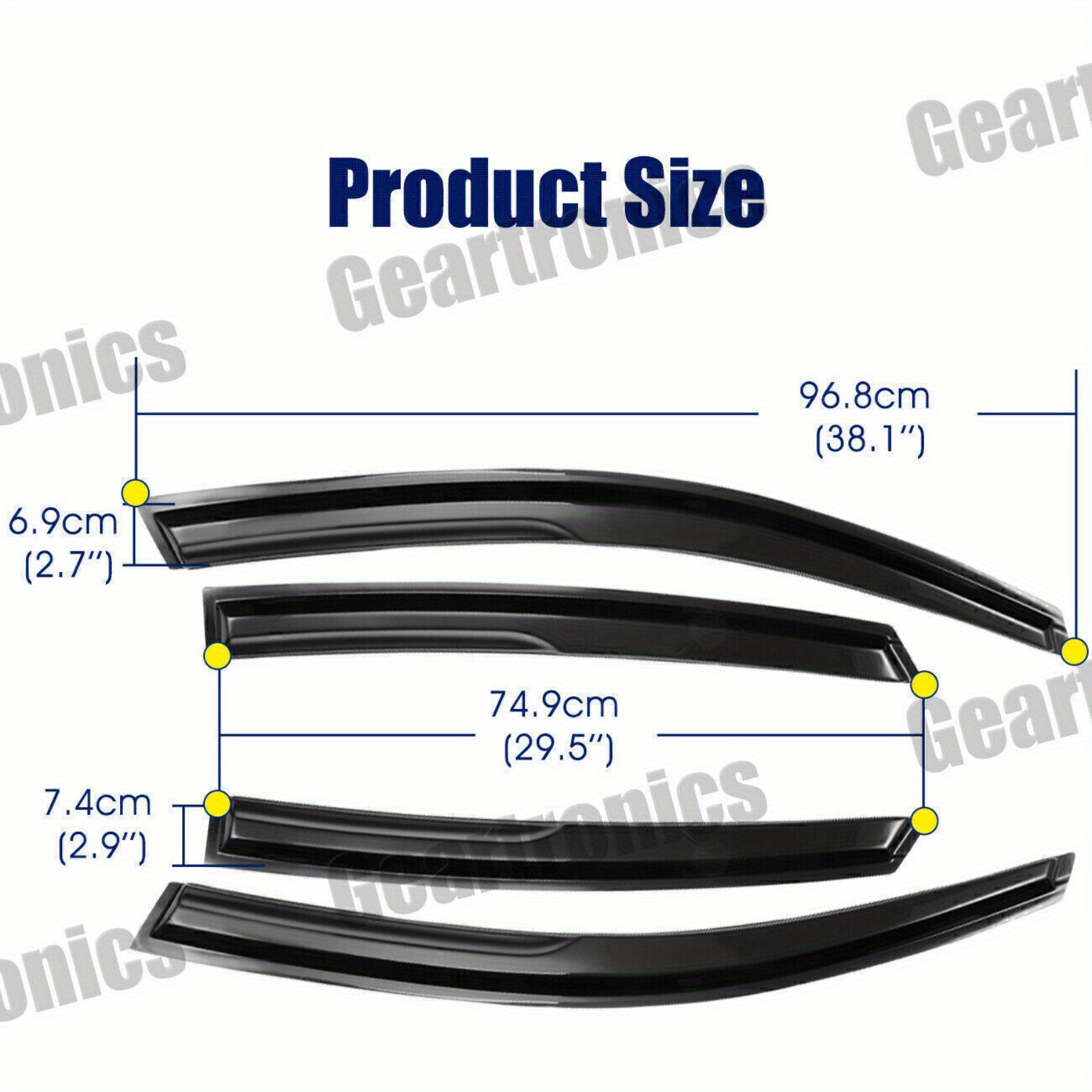 TEMU Aclong Fit For 2016-2020 10th Gen For 4dr Sedan Style Black Window Visor