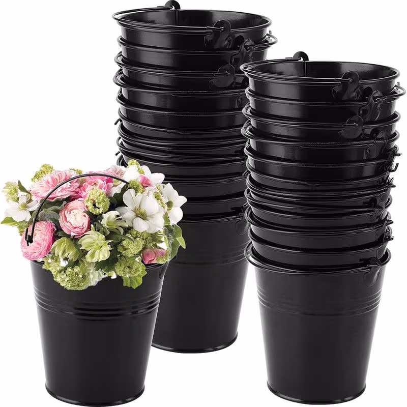 15pcs pack mini galvanized metal buckets with handle rust resistant small buckets suitable for snack portable containers ideal for parties crafts travel decorative use Product details 0