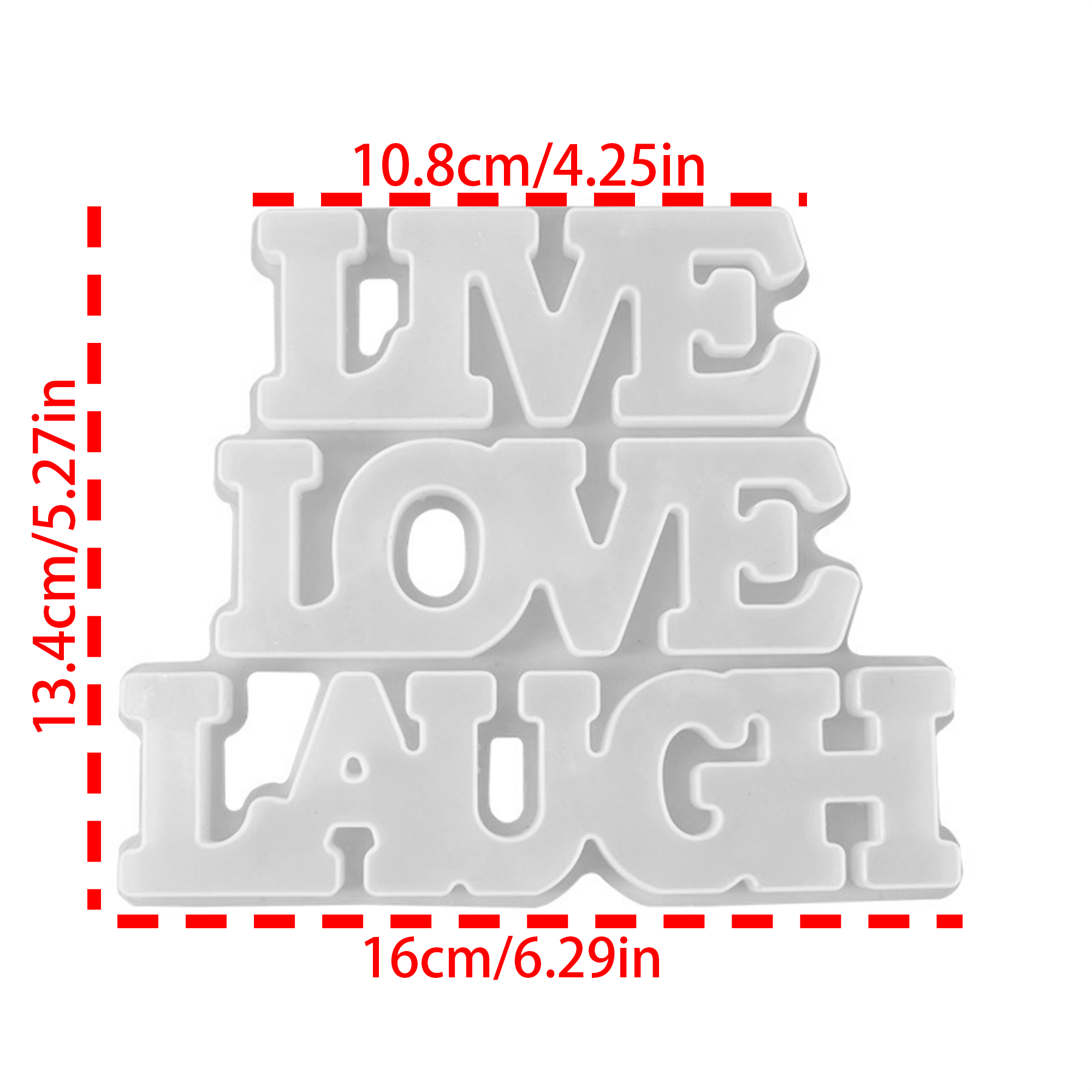 Image of 3-in-1 Diy Resin Live/love/haugh Mold, Creative English Plaster Candle Silicone Mold, Furniture Decoration, Handmade Art Mold