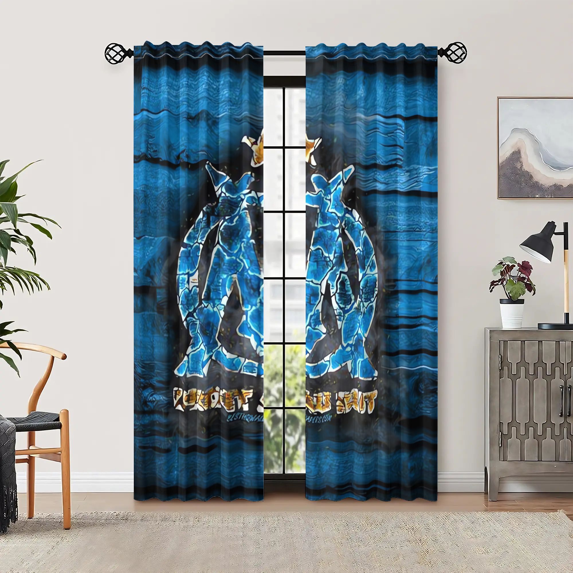 TEMU 2D Plat - 2D Plat, Impression 2D 2pcs M- Oms Rideaux de Chambre Élégants pour Chambre et Salon - Belle et Fonctionnelle Ajout pour un