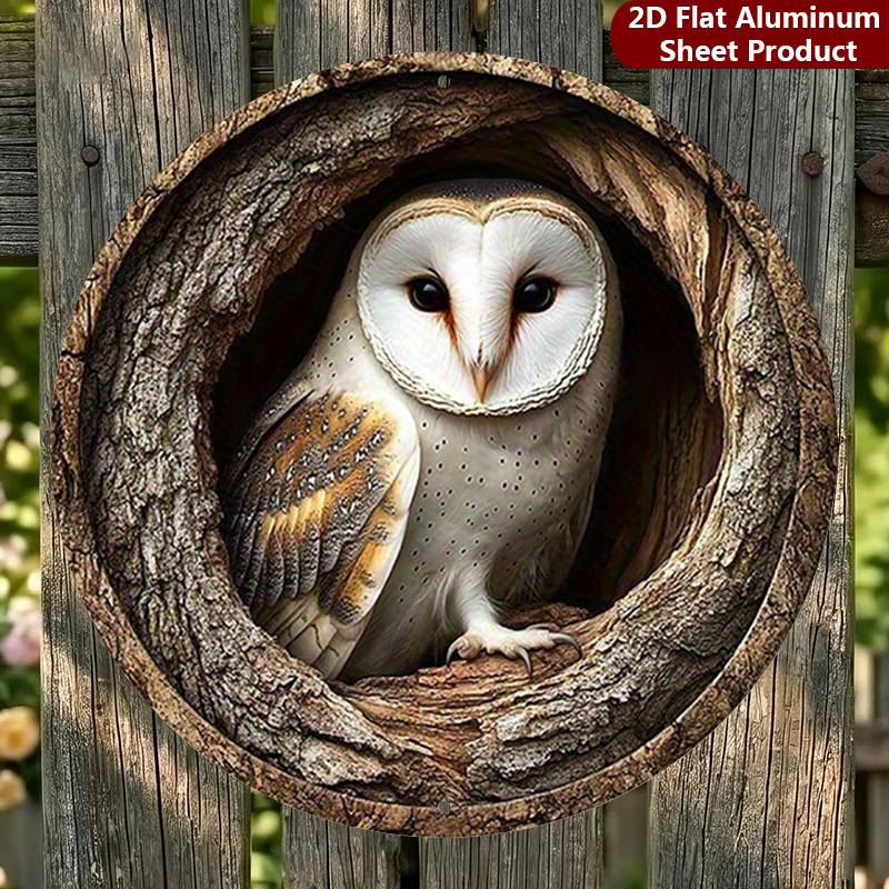 TEMU 2d Flat, 1pc,owl Sign - 8x8 Inches, Wall Decor,wildlife Decorative Sign Suitable For Garage, Cafe Decoration Or Halloween / Thanksgiving /