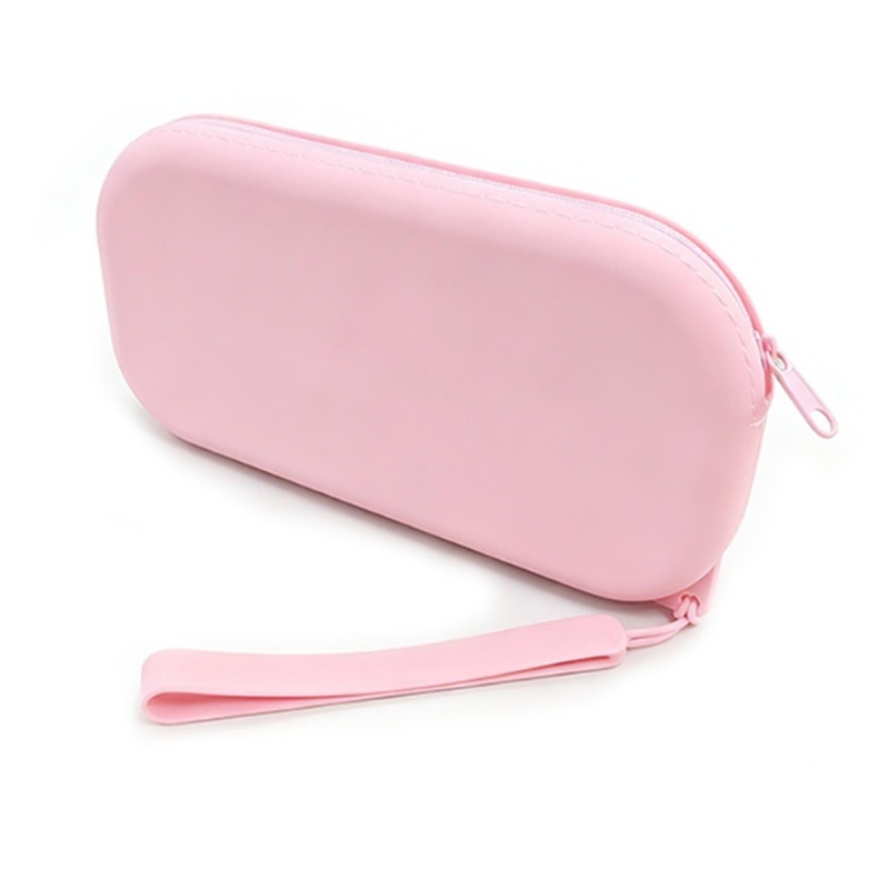 TEMU 1pc Waterproof Shockproof Easy Clean Silicone Cartoon Storage Bag Suitable For Students & Ladies, Cute Zipper Pouch With Lanyard, For School, -