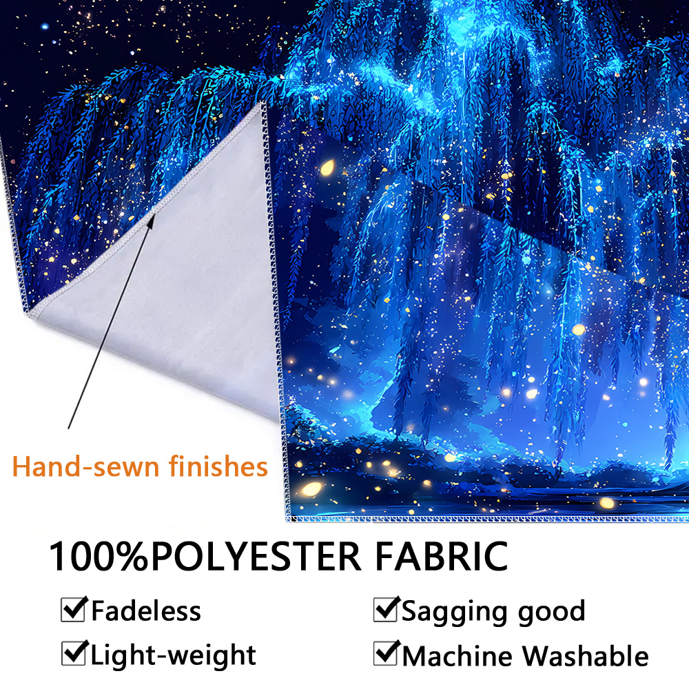 Starry Sky Tree Of Life Fluorescent Tapestry For Bedroom Wall Art_voghion.com