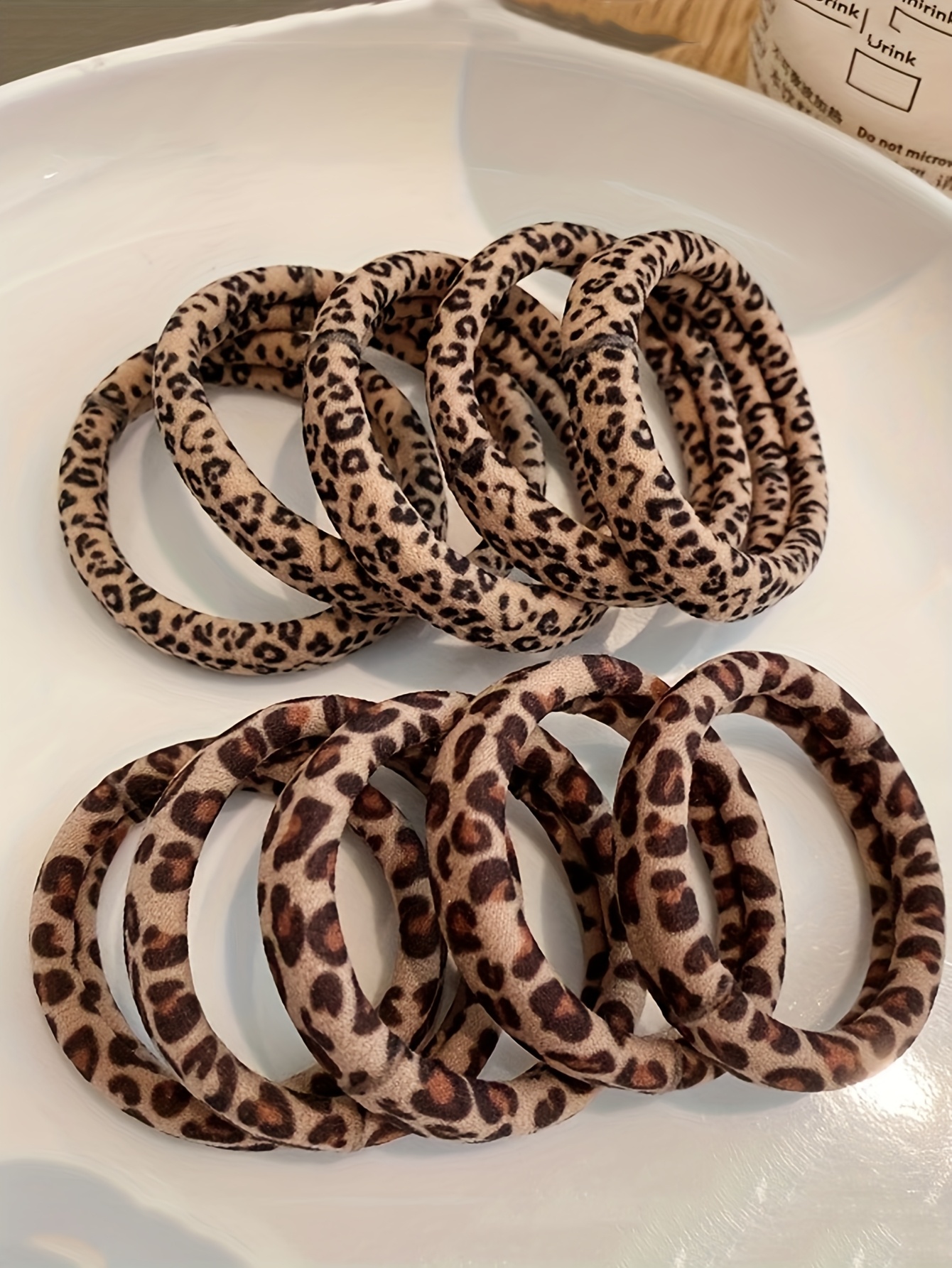 10 Women's Fashion High Elasticity Leopard Print Hair Ties  Ponytail Bun Rubber Bands Fashion Versatile Daily Basic Hair Ties