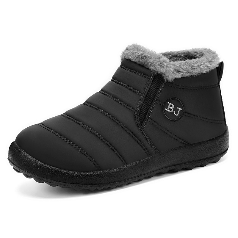 Image of Ultra-warm Winter Boots- Non-slip Thick Sole, Snow Boots With Arctic-grade Insulation, Low Heel, Round Toe, Solid Color For Outdoor Hiking, Cover, Pvc Sole, Fabric Lining, Hiking Boot, Women Shoes