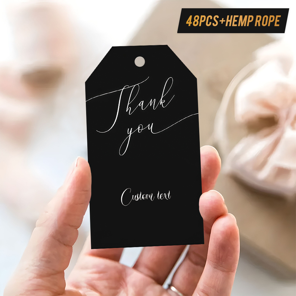 TEMU /48/72pcs Gift Labels, Personalizable With Contents Like Name, Date, Etc. In Minimalist Black And , For Modern Gifting, Office Presents, Etc.