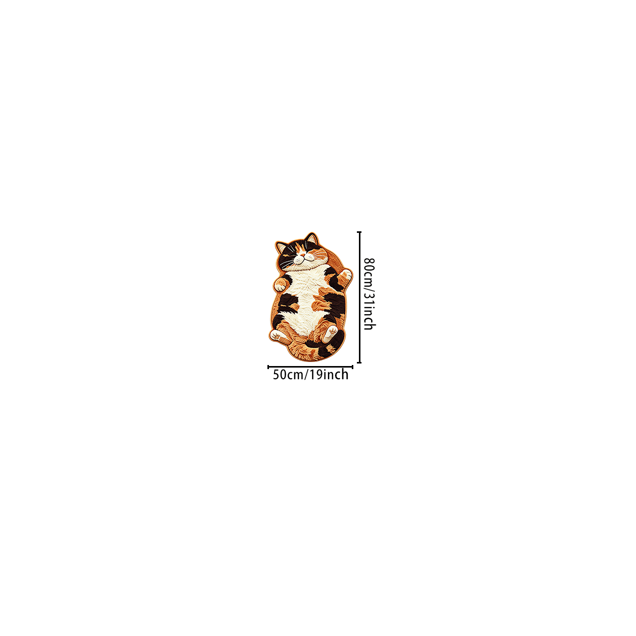 TEMU 2d Painting Simulated 3 Flower Cat Reclining Long Haired Tortoiseshell Cat Thick Plush Floor Mat Bedroom Bedside Anti Slip Foot Mat Suitable For