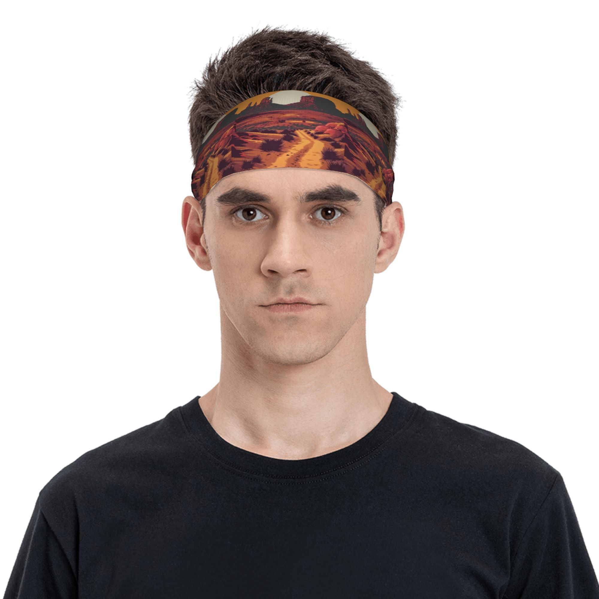 Vintage Western Headband Sweat Wicking Stretchy Breathable Polyester Yoga Gym