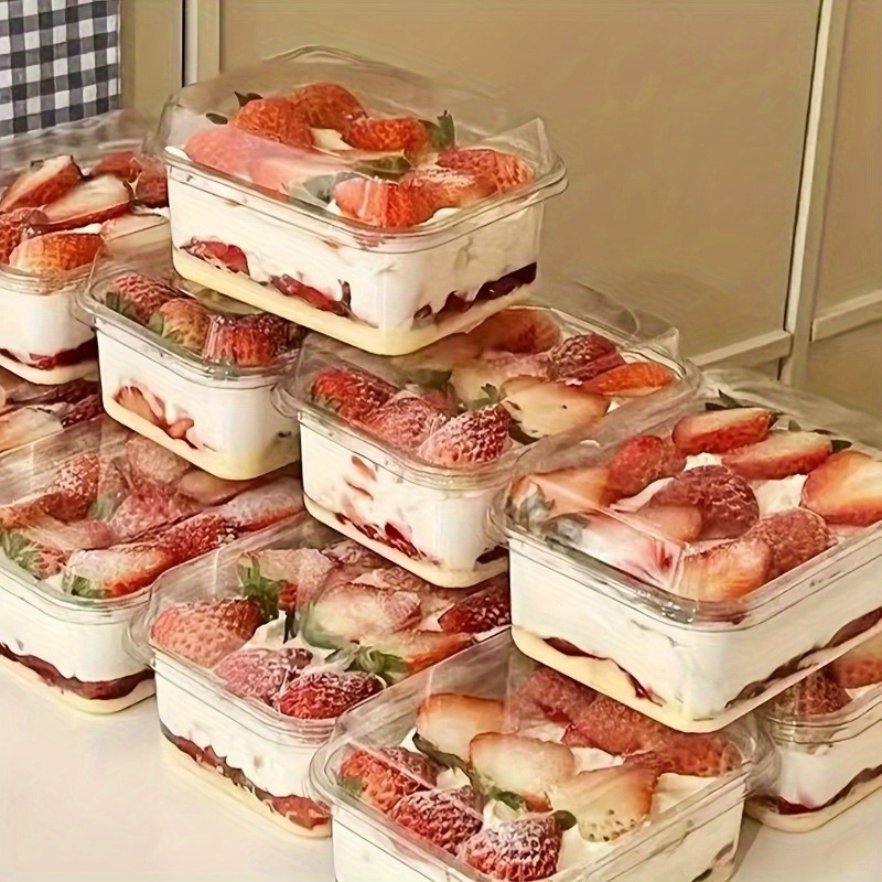 a set of 100   containers for fruits and desserts featuring secure lids that prevent leaks   lightweight and airtight storage solutions are ideal for party needs and meal prep requiring no power or batteries