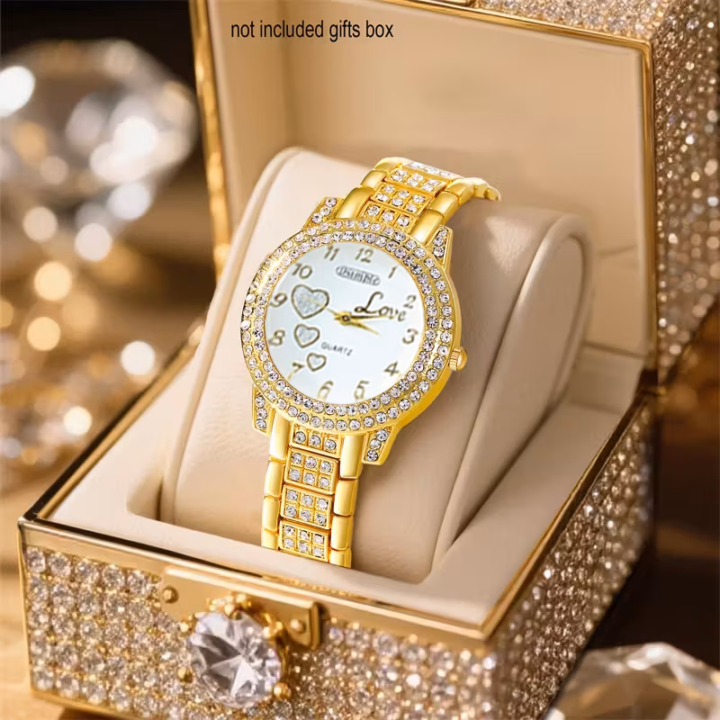 6pcs set watches for women set with 5pcs bracelet necklace earrings ring jewelry for women set elegant womens watches valentines day birthday christmas gifts for women reloj de mujer watches for women Product details 21