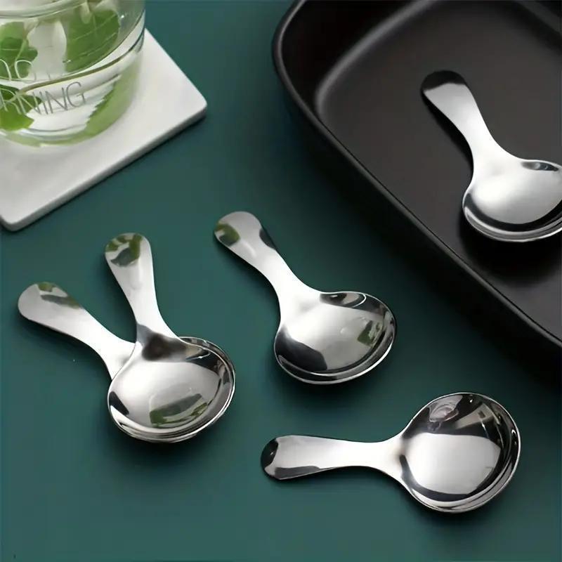 8 Mini-Gewürzlöffel Aus Edelstahl – 9 Cm & 7,5 Cm, Perfekt Für Gewürzgläser, Salz & Zucker
