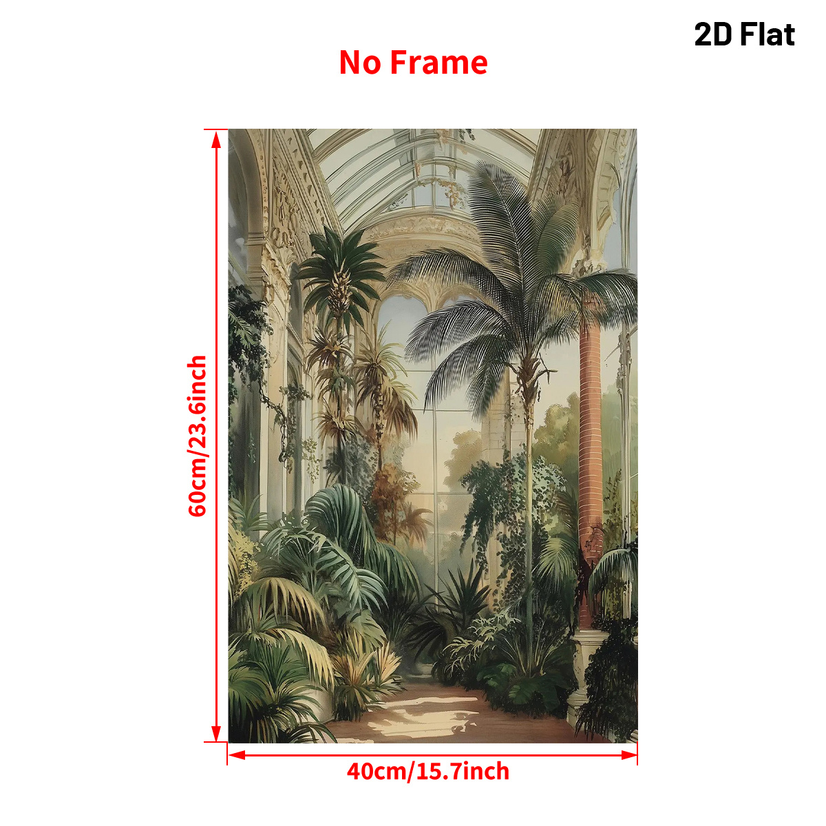 TEMU 2d Flat, 2d Flat, 2d Flat 1pc Wall Art Unframed Vintage Tree Plant Garden Painting Poster Canvas Print, Home Wall Decor