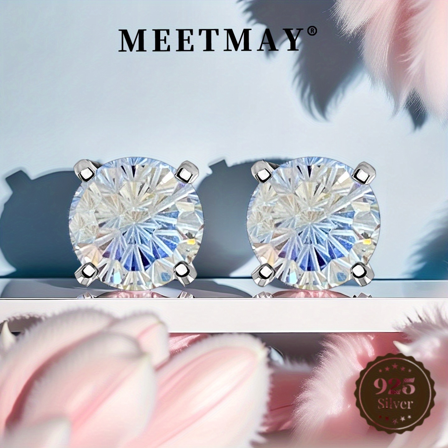 Women's Bridal S925 Silver Engagement Wedding Earrings