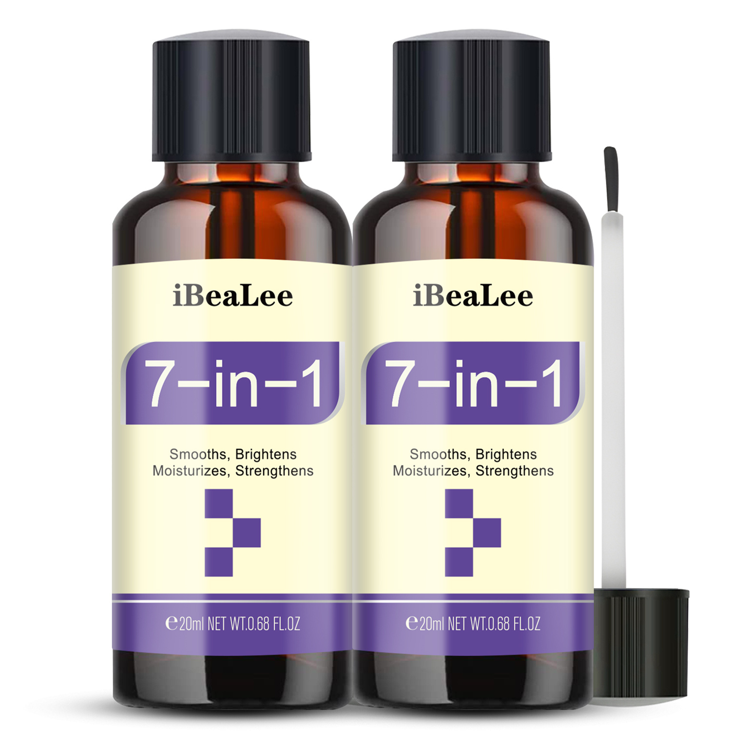 Image of 2pcs Ibealee 7-in-1 Keratin Nail Strengthener & Nail - 8-hour Nail, Fast-acting Results For, , Thick/rough/uneven/ridged/fragile/overgrown/ Toenails & Fingernails, Safe For Sensitive