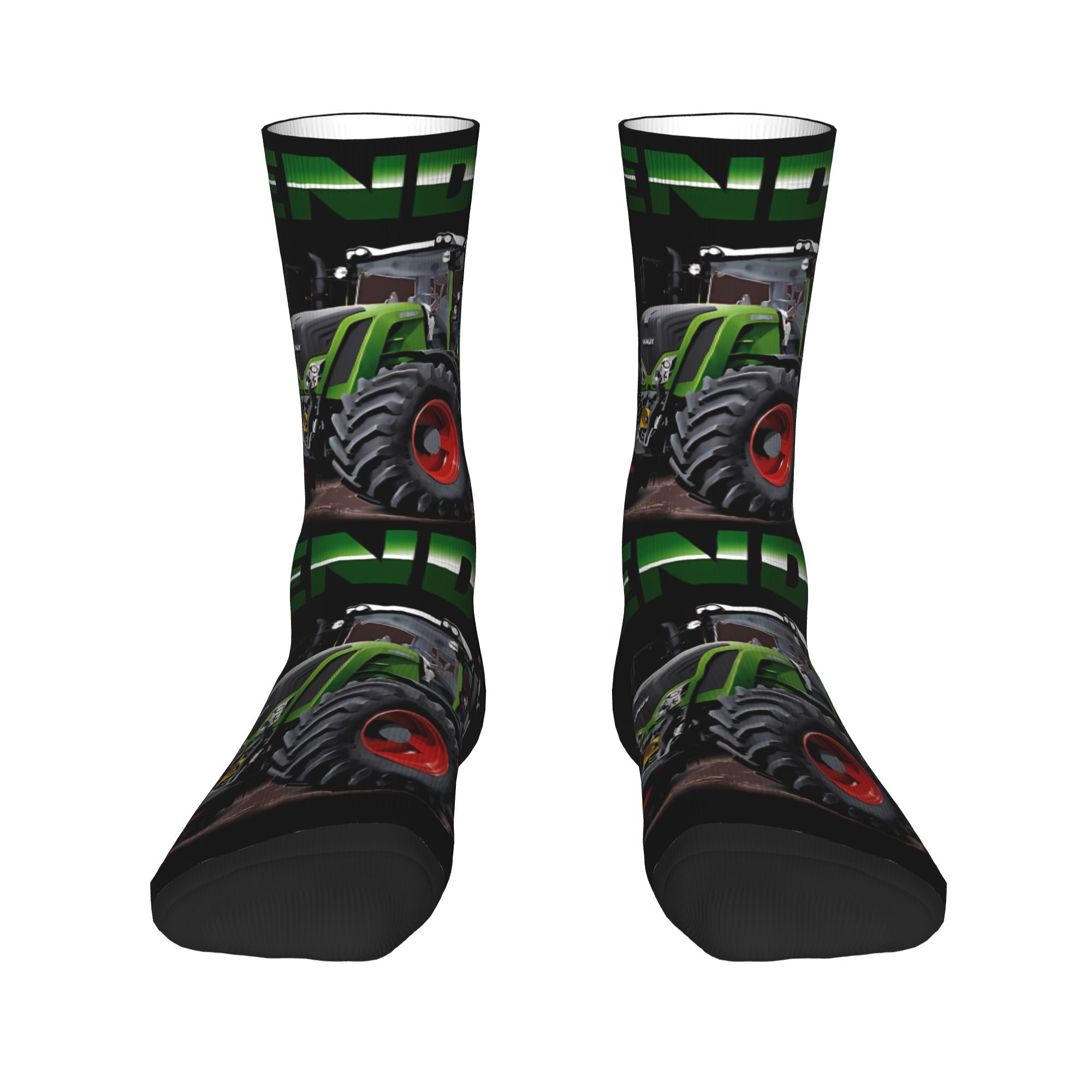 TEMU Fun Printed Socks With Tractor Pattern, Unisex Design